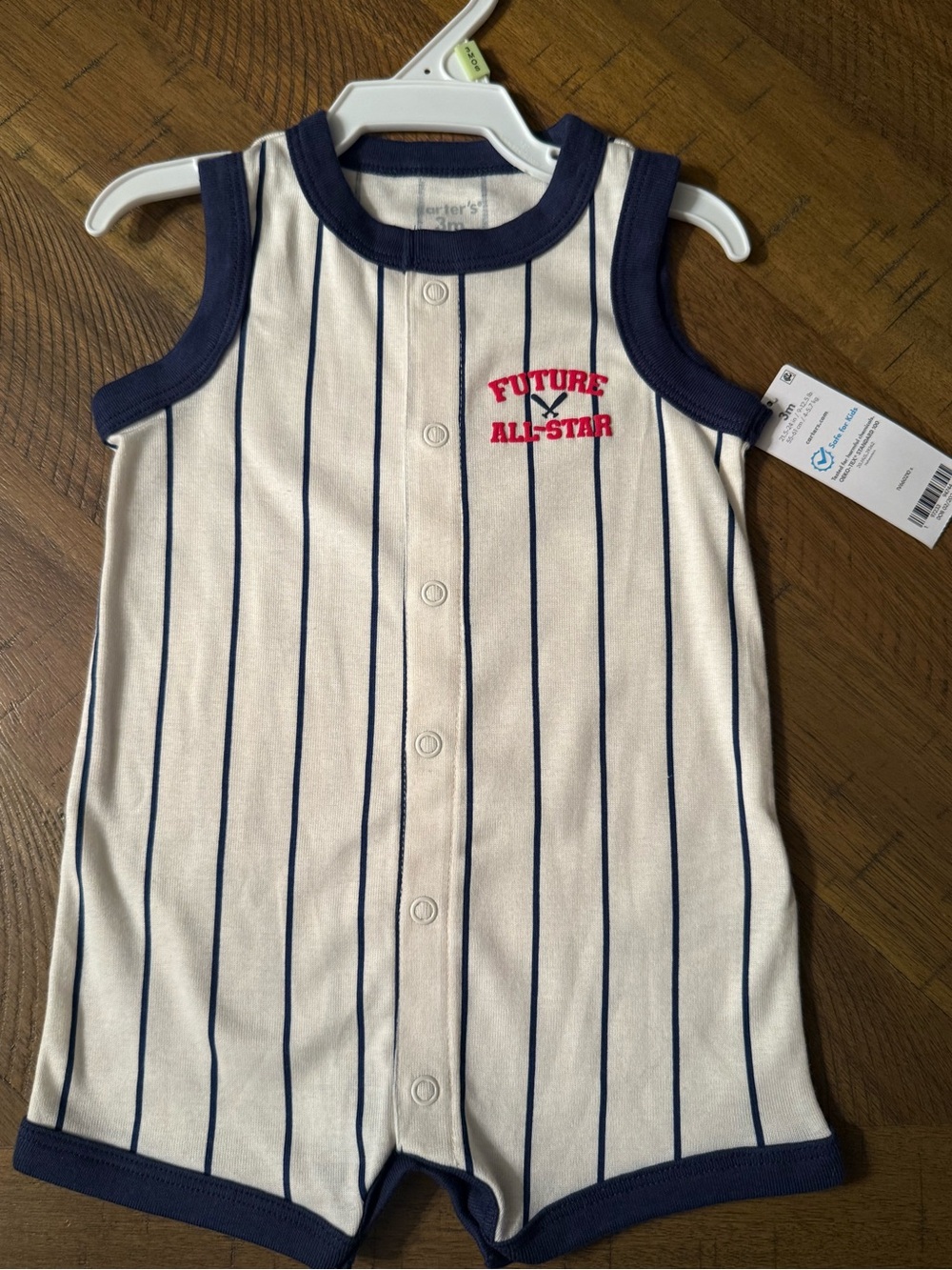 Carter's Navy & Cream 'Future All-Star' Baseball Snap Bodysuit
